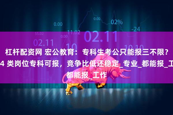 杠杆配资网 宏公教育：专科生考公只能报三不限？这 4 类岗位专科可报，竞争比低还稳定_专业_都能报_工作