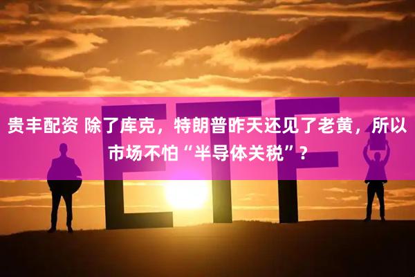 贵丰配资 除了库克，特朗普昨天还见了老黄，所以市场不怕“半导体关税”？